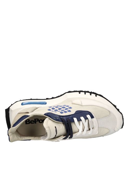 Sneakers in pelle e tessuto BEPOSITIVE | S5RACE01/COT RACEBEIGE-BIANCO-GRIGIO-BLU